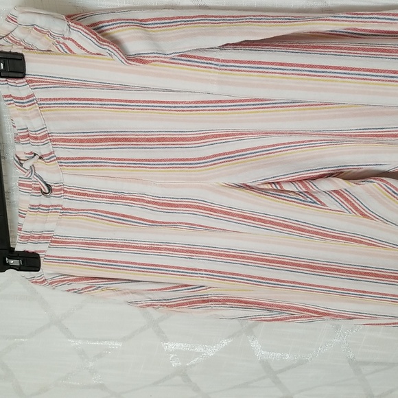 Per Se Capri Pants Womens Size 1X Plus Cropped Striped Beachy - Picture 2 of 9